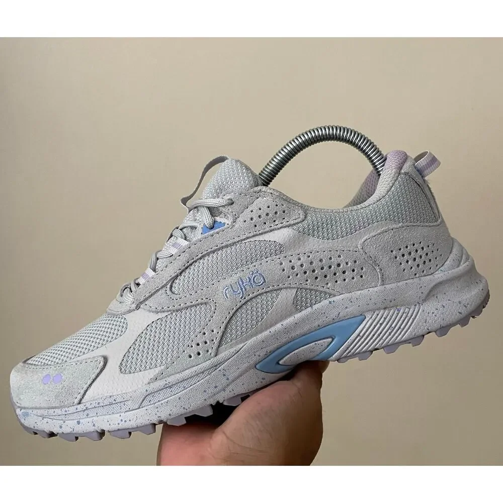 Ryka Womens Size 8 Sky Stride Gray- Blue/Purple Walking Sneaker Shoes